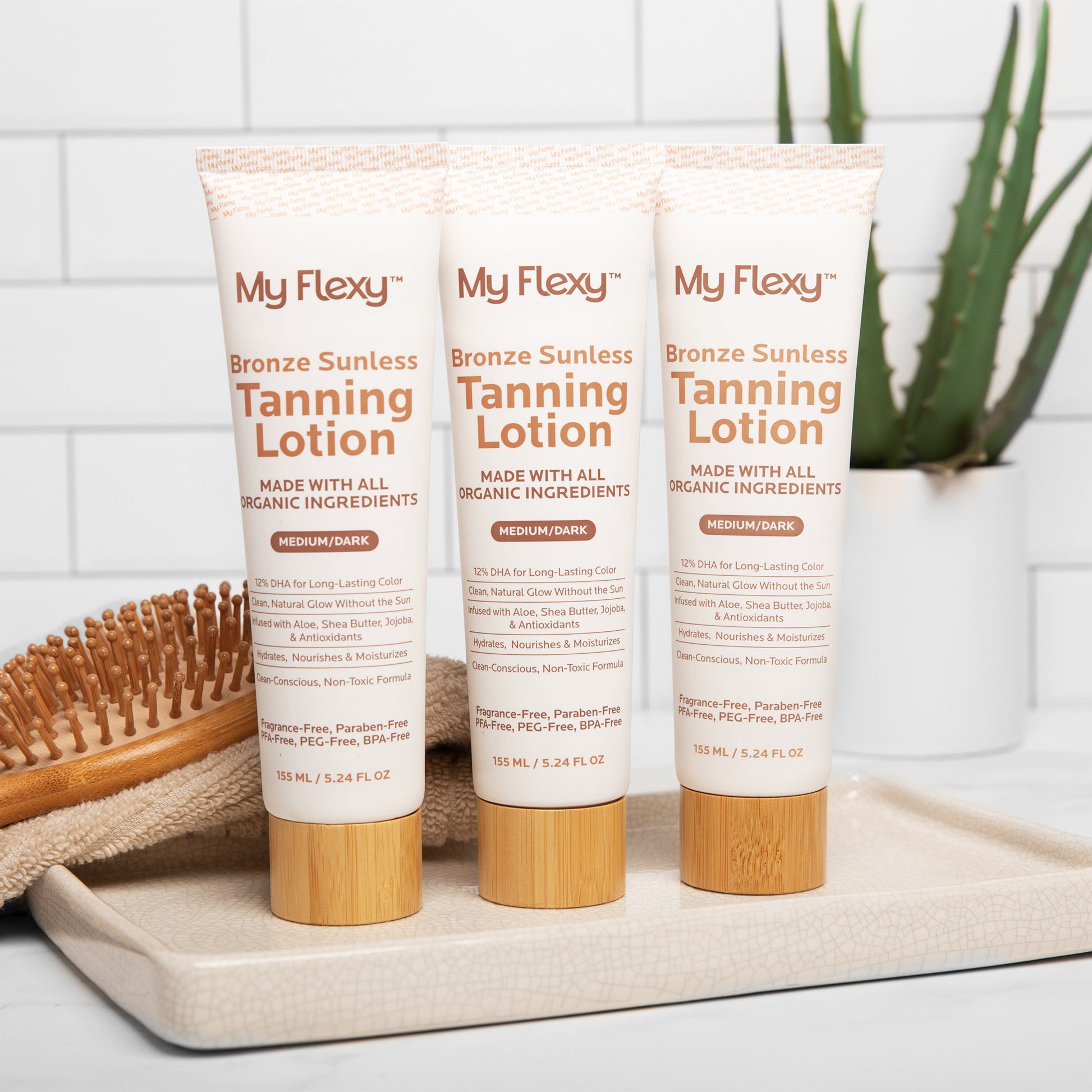 3 bottles of My Flexy Tanning Lotion