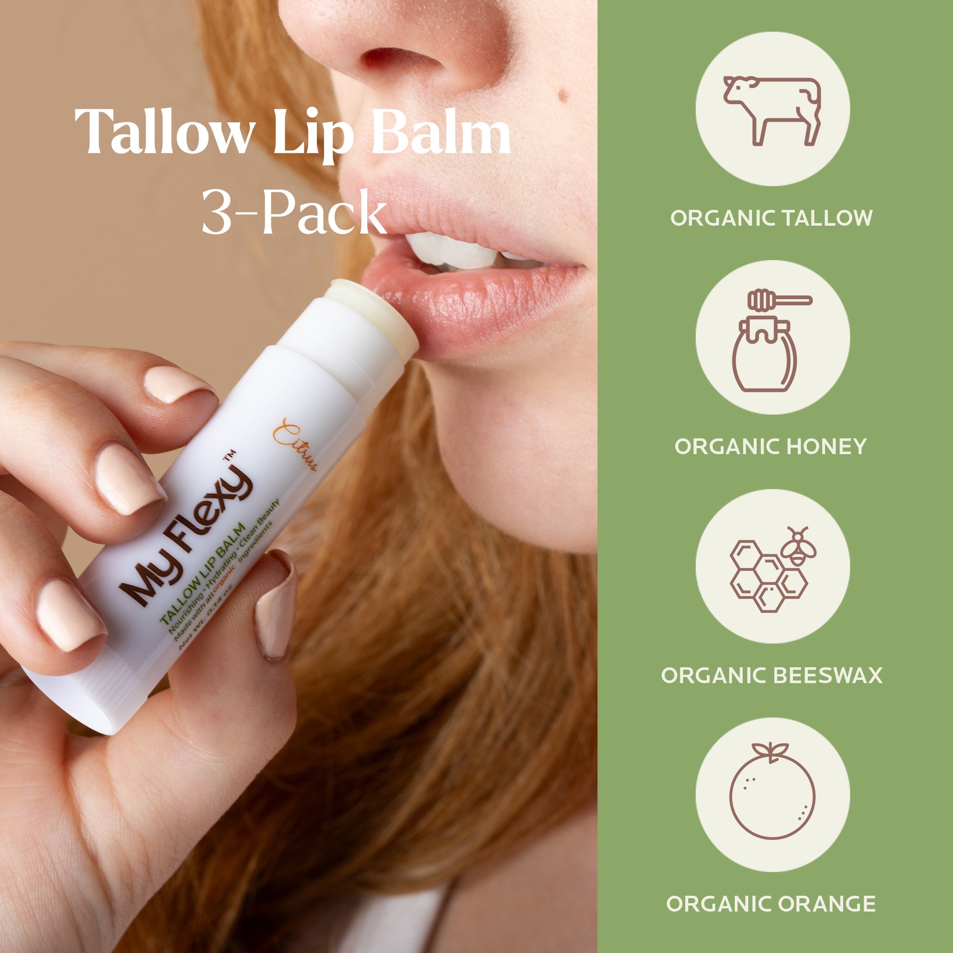 Tallow Lip Balm - 3 Pack